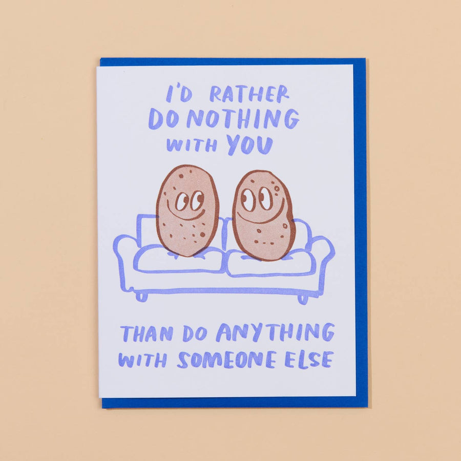 Couch Potatoes Love Letterpress Greeting Card