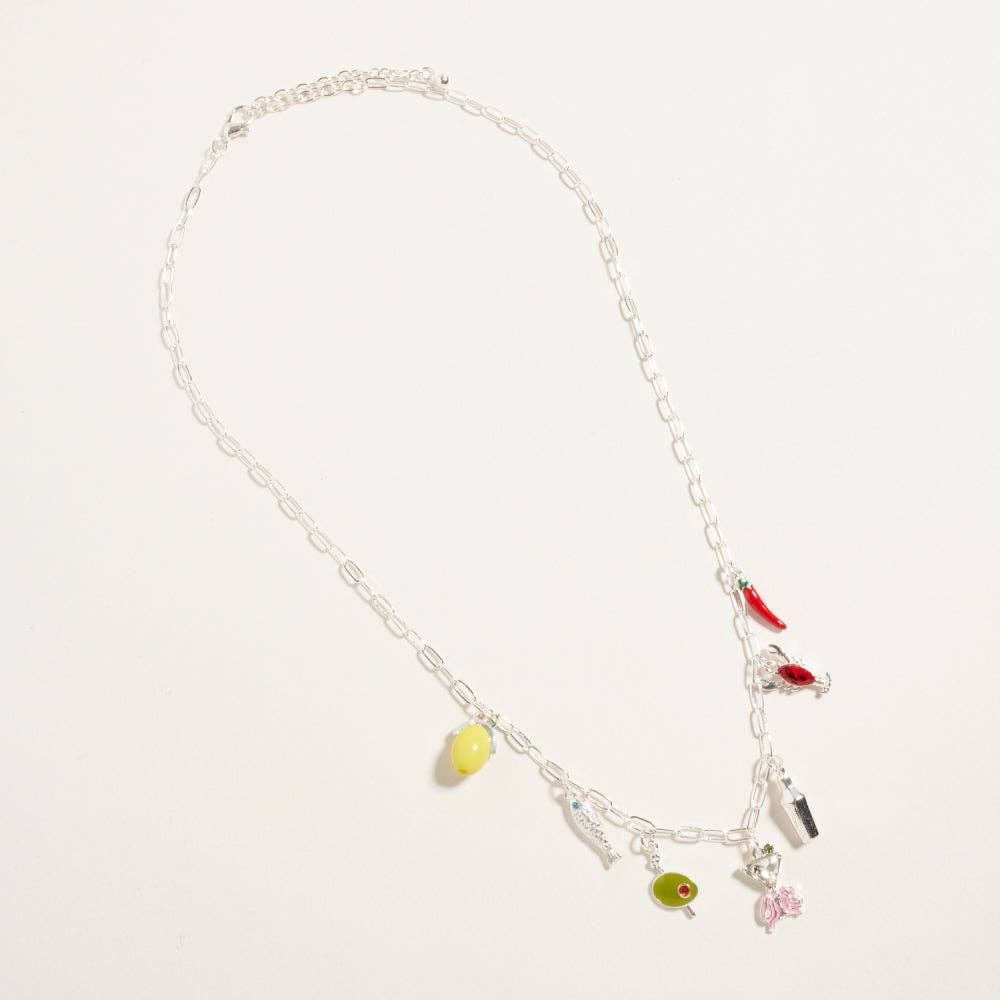 18 In Mediterranean Beach Vacation Charm Necklace