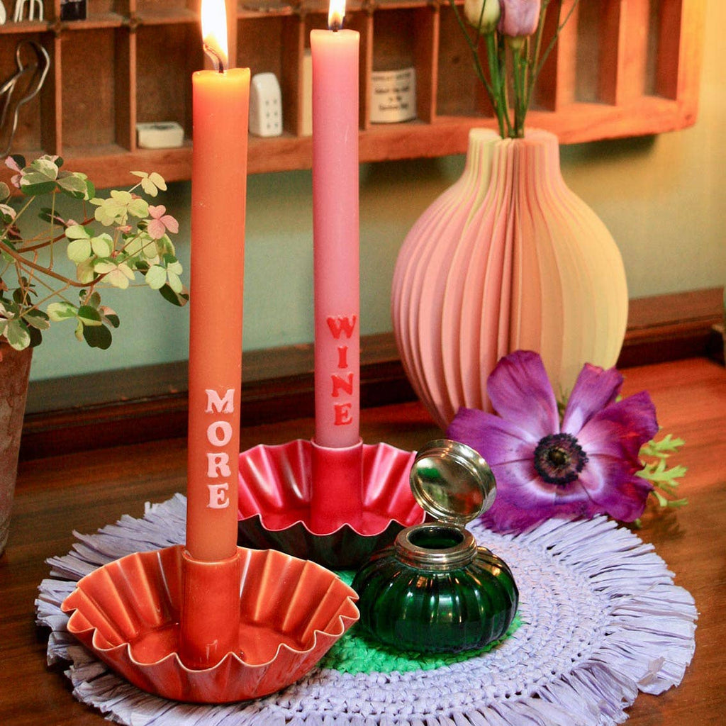 Pink Scalloped Metal Candle Holder | Summer Gifts  |