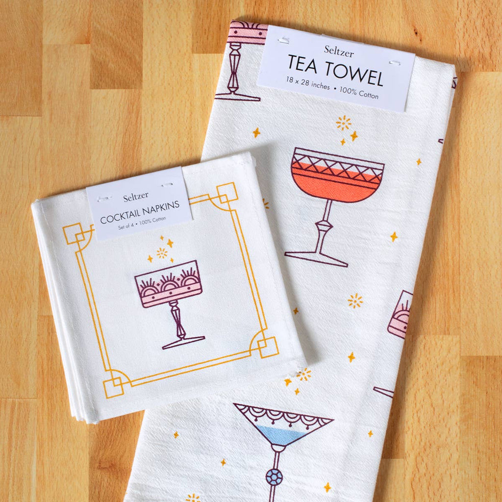 Festive Glassware Tea Towel