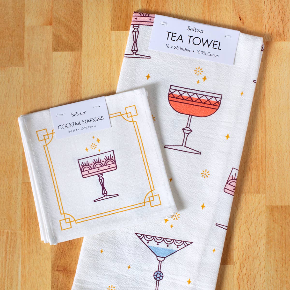 Festive Glassware Tea Towel