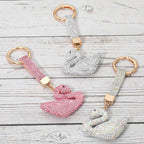 Bling Studded Swan Keychain / Bag Charm