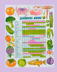 Seasonal Produce Guide |  11"x14" Risograph Print