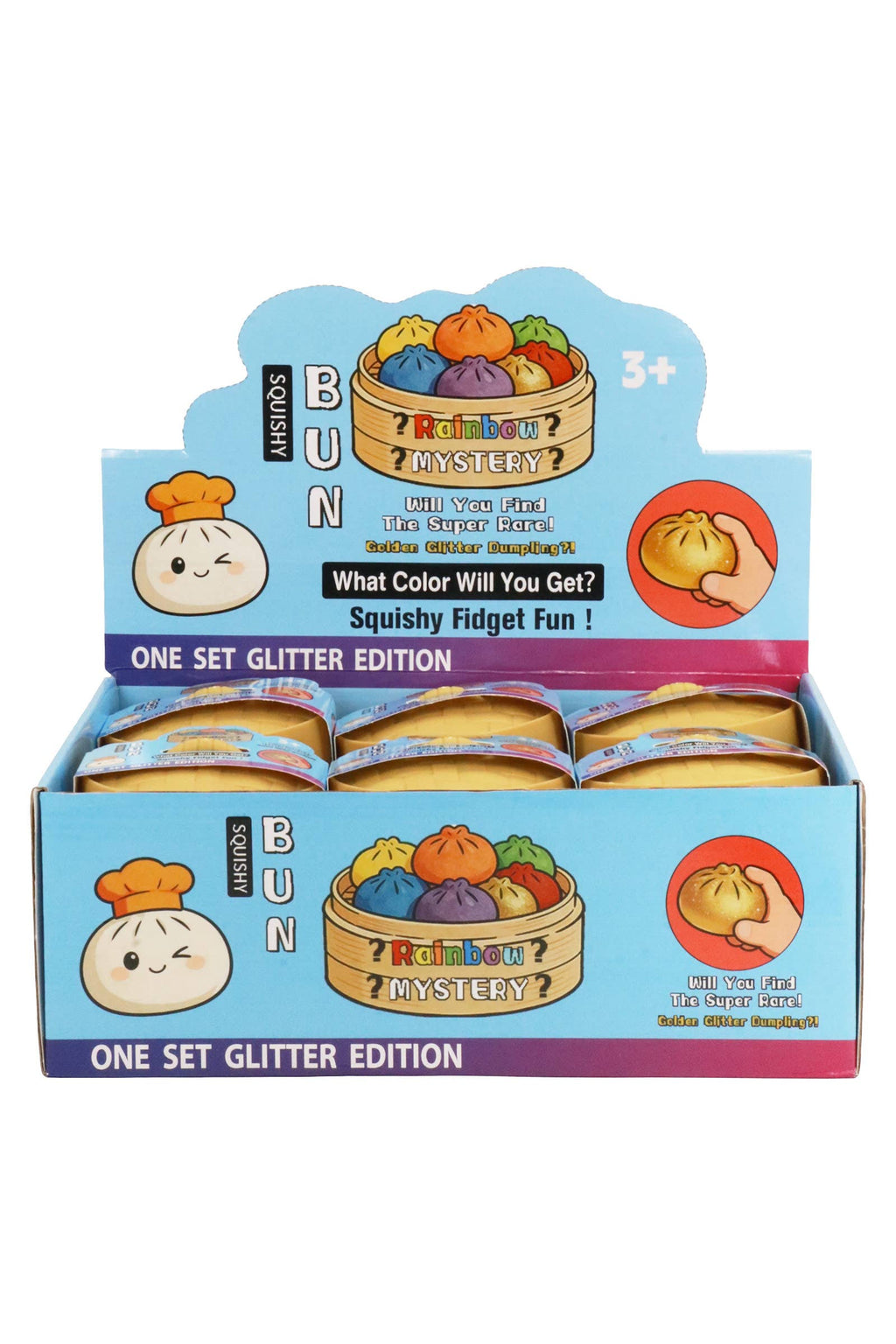Glittery Bao Bun Dumpling Water Bead Filled Squishy - 12 Pcs