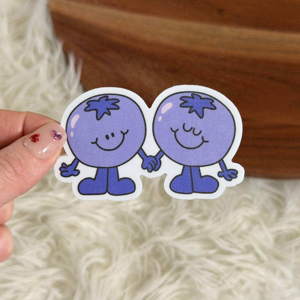 Blueberries Holding Hands Sticker