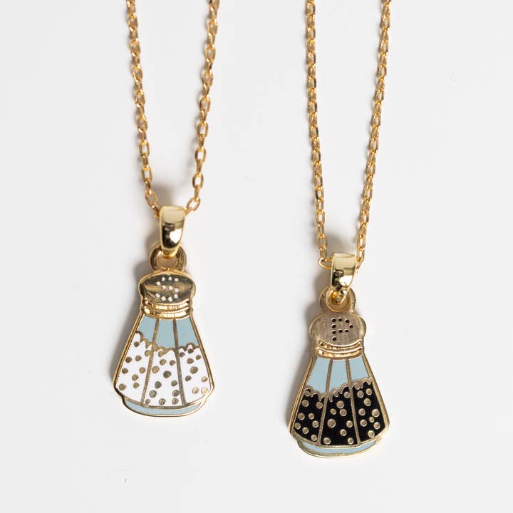 Salt & Pepper Double-Sided Pendant Necklace