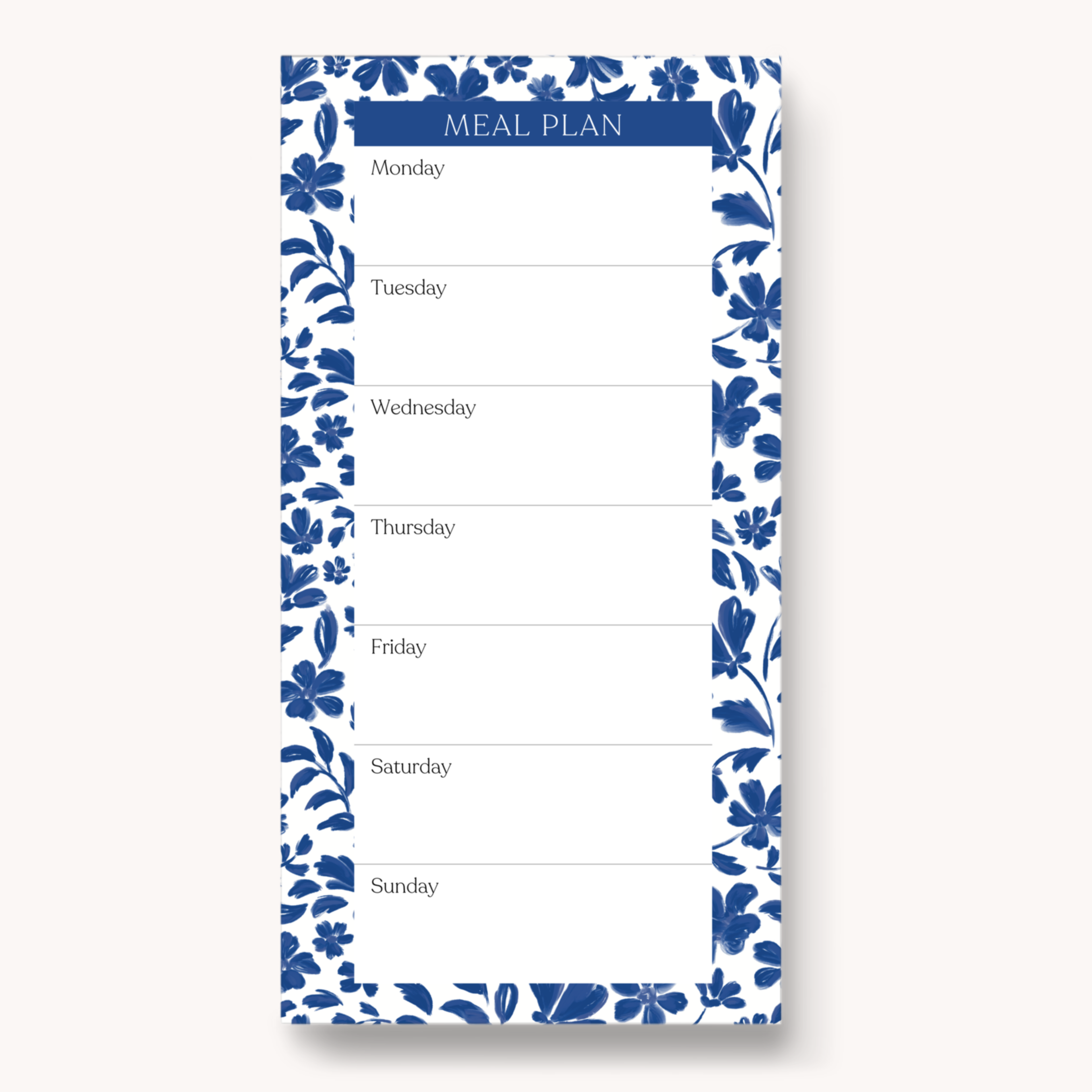 Floral Magnetic Meal Plan Notepad