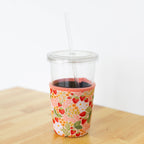 Strawberry Patch Drink Sleeve Iced Coffee Sleeve Drink Cover