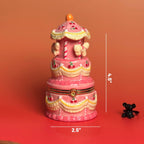 Pink Carousel Cake Hand Painted Trinket Box