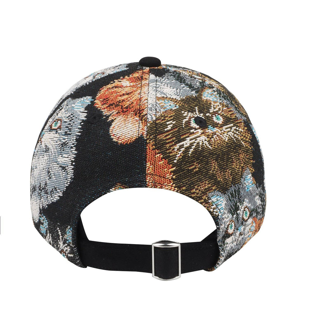 Jacquard Cat Tapestry Baseball Cap | Vintage Style Adjustable Hat for Cat Lovers | HatPhile