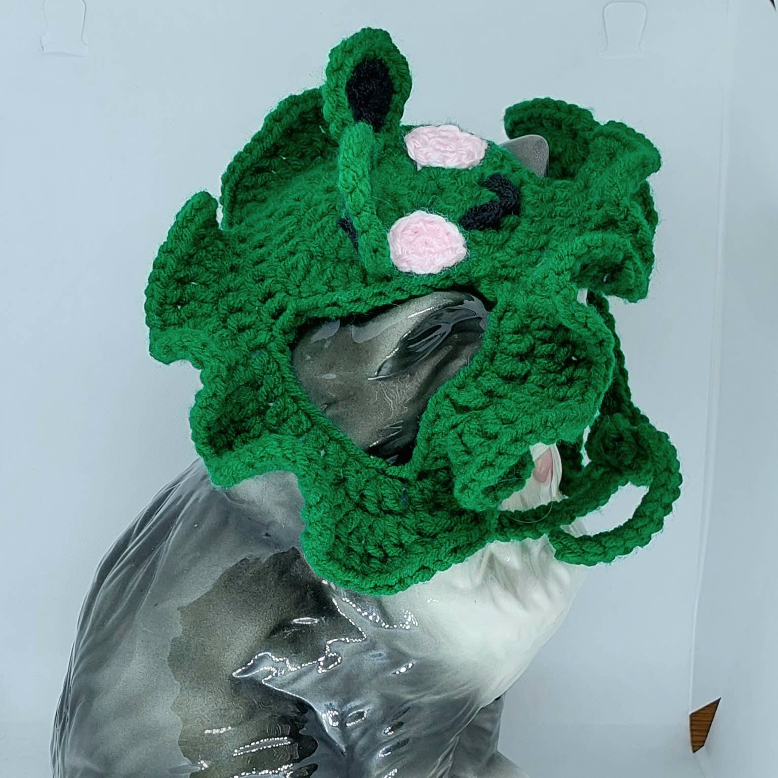 Crochet Frog Hat - Cat Hat - Pet Hat - Made to order