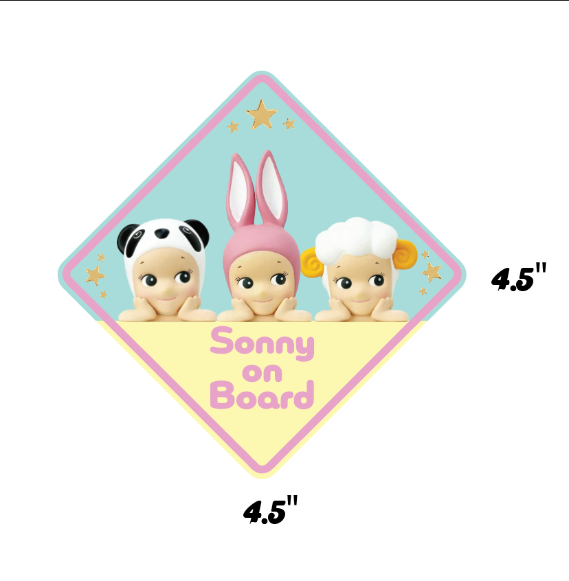 Sonny's on Board Sonny Angel Car Bike Bumper Sticker Decal 