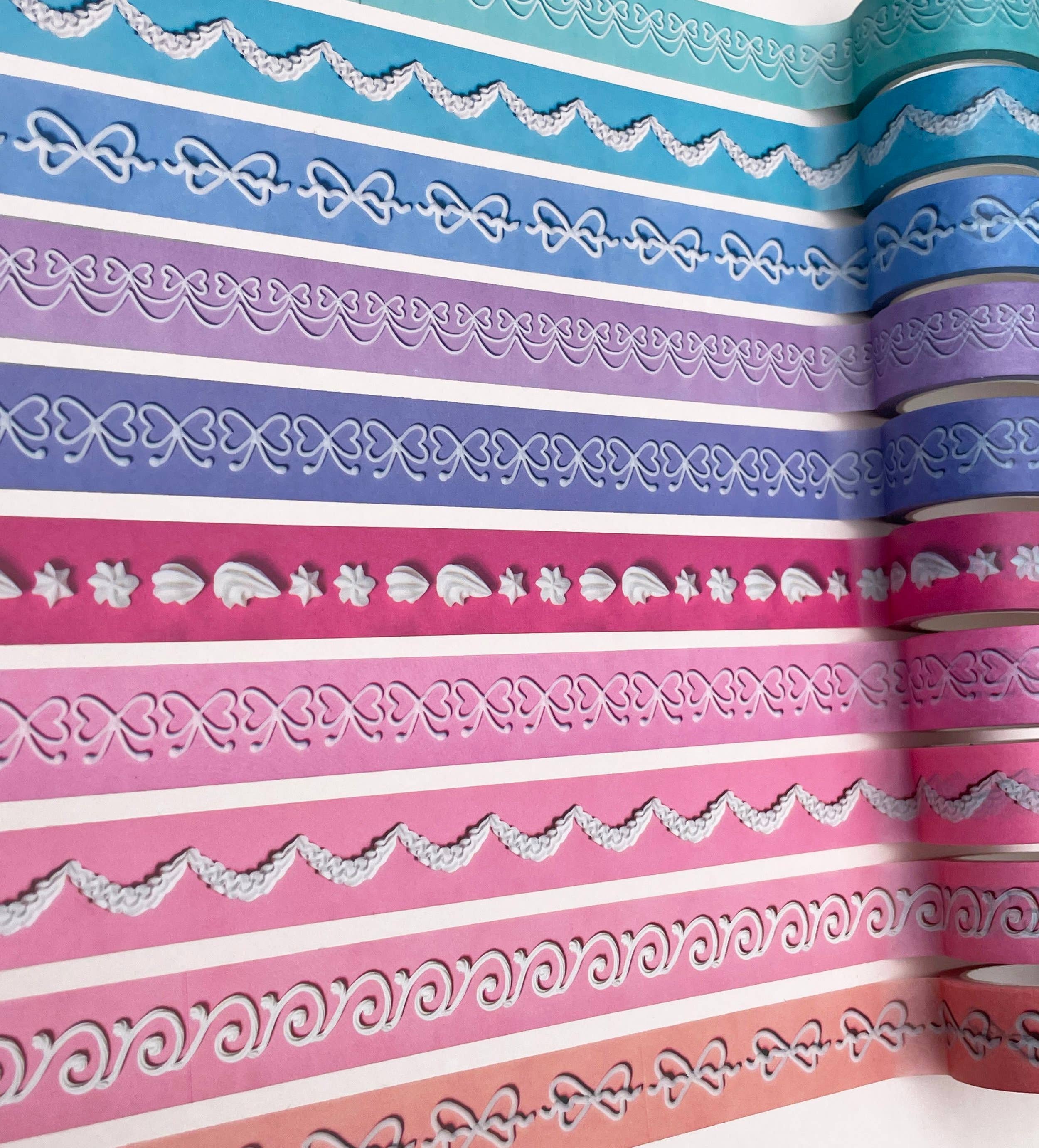 Frosting Washi Tape 20mm - Pink with White Swags