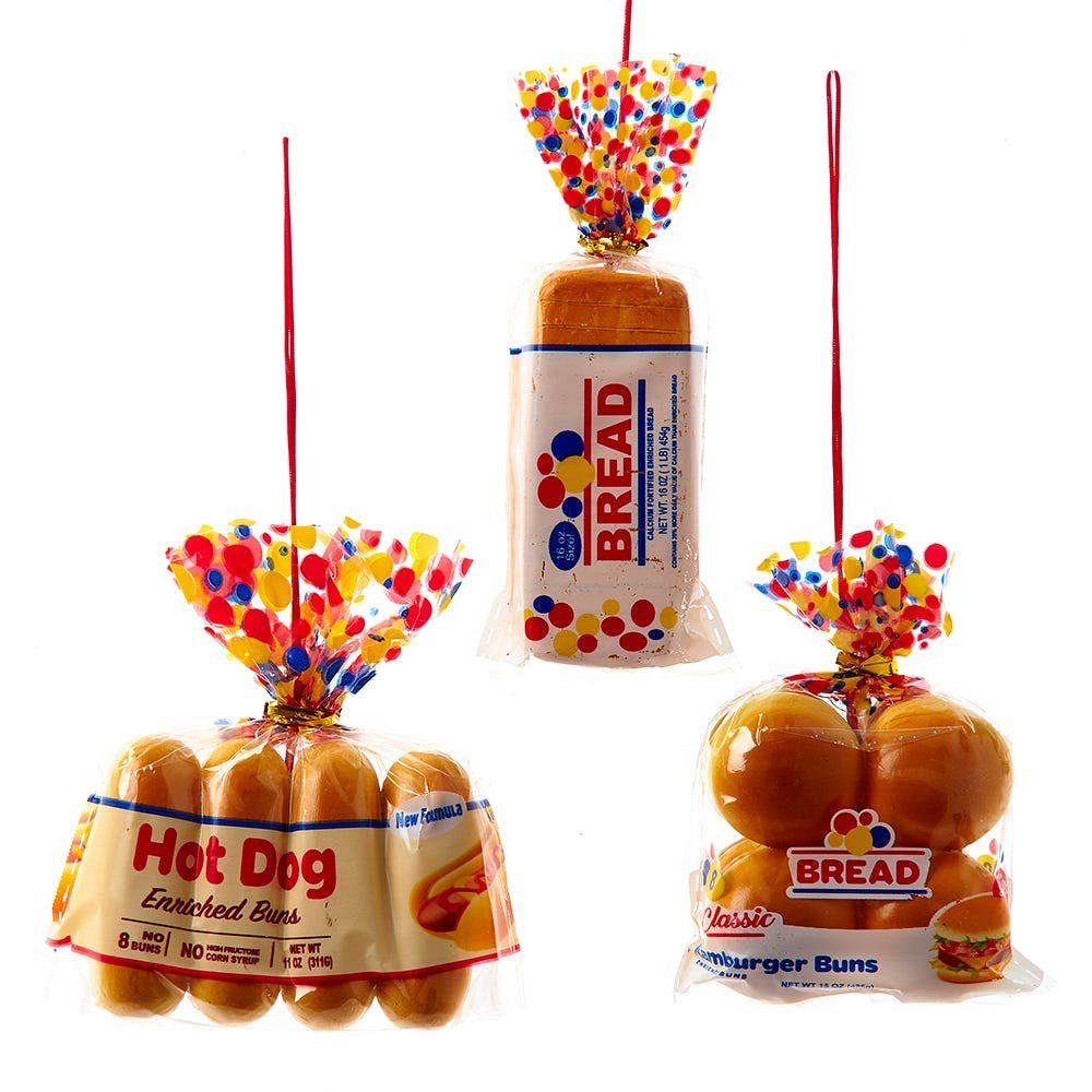 Bread In Bag Ornaments, 3 Assorted