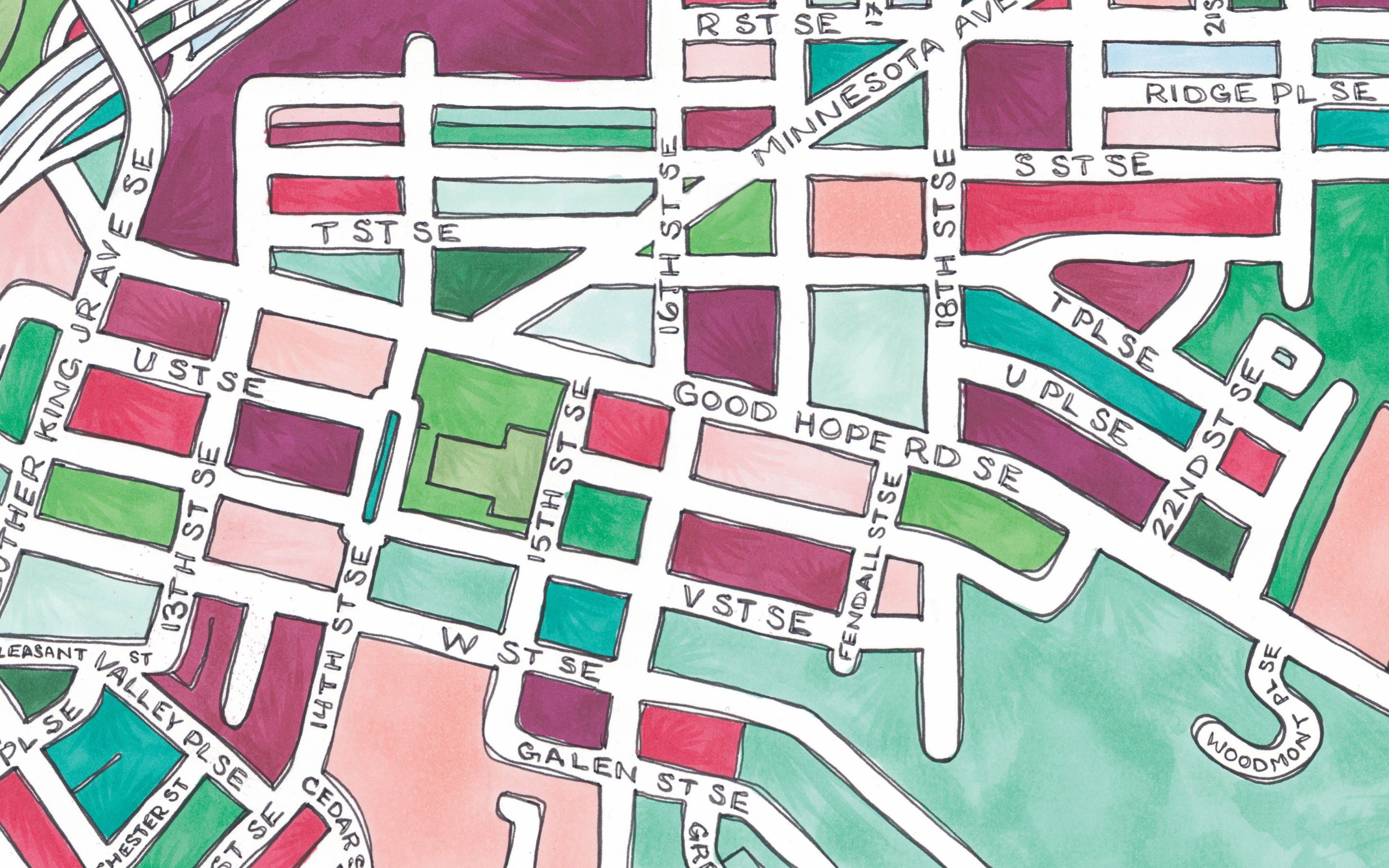 Anacostia Map Art Print