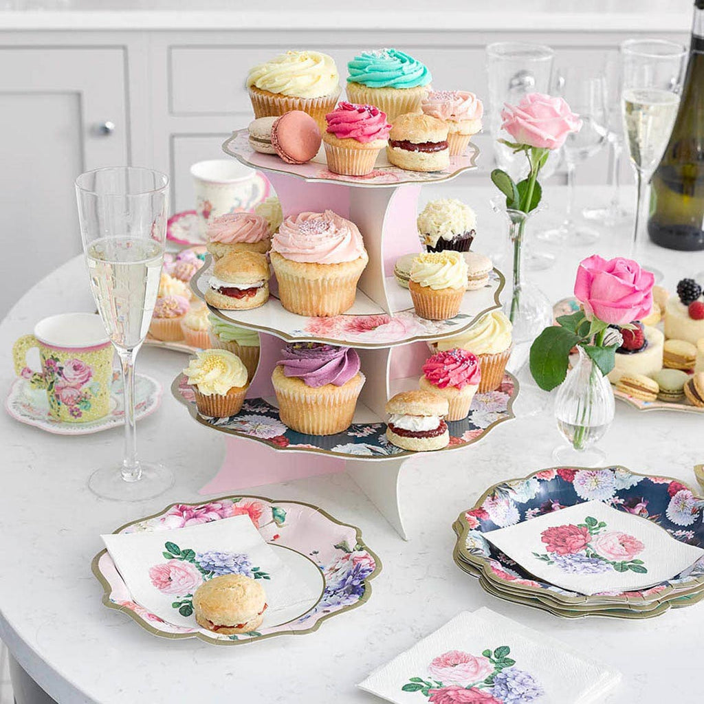 Mixed Floral Paper Plates - 12 Pack | Mothers Day Tea Party Decor |