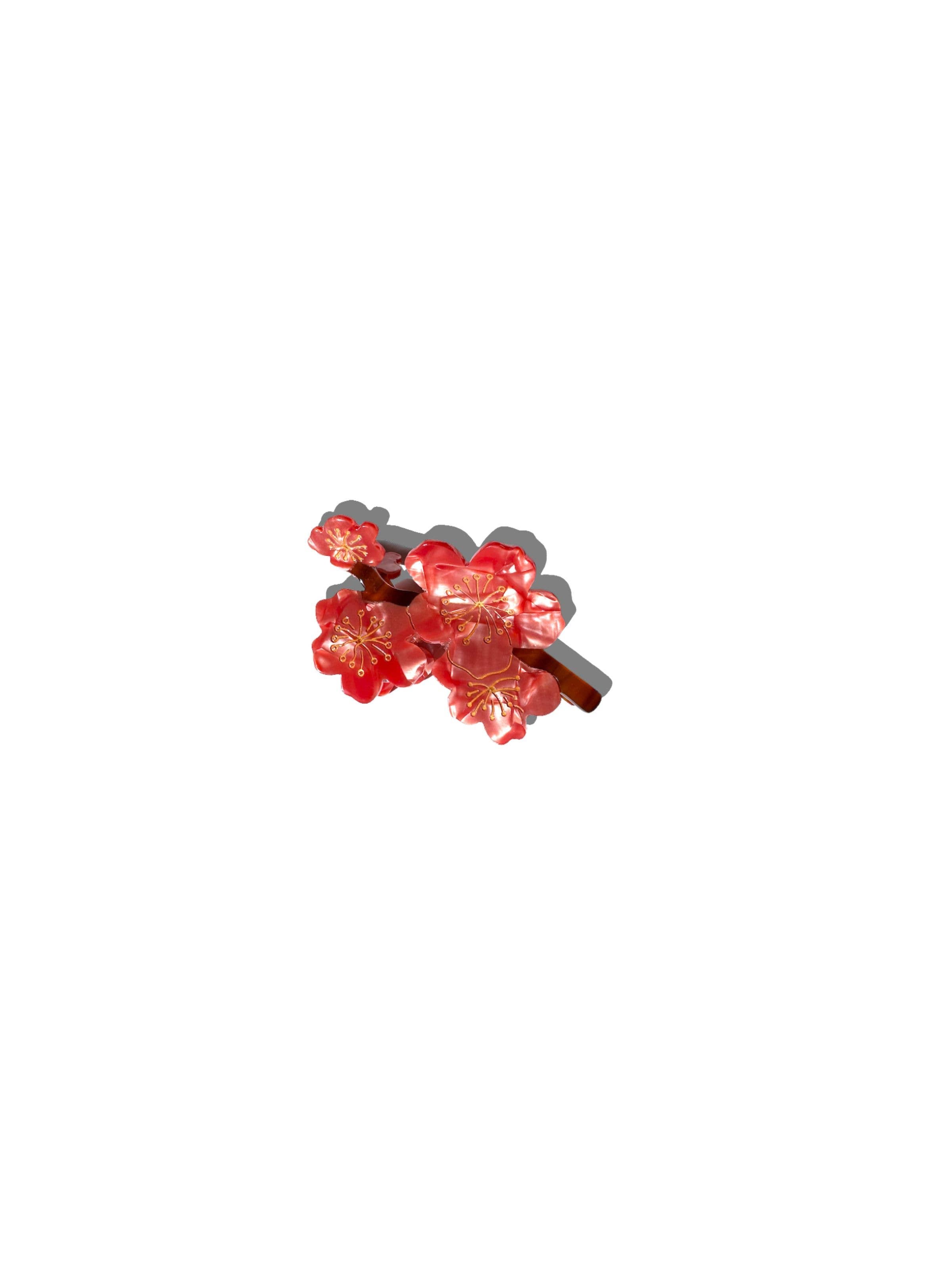 Hand-painted Cherry Blossoms Flower Claw Hair Clip