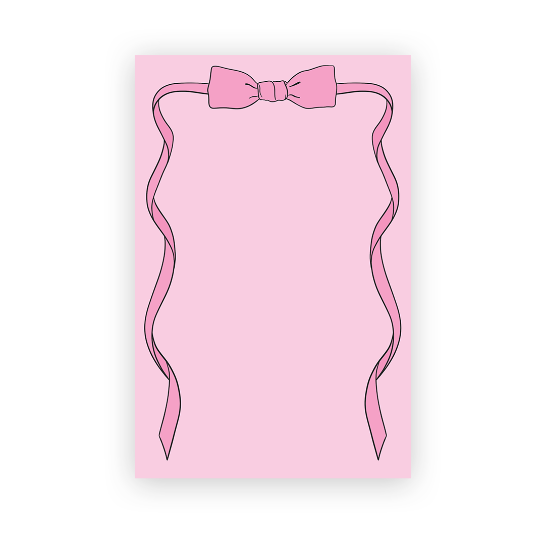 Pink Ribbon Bow Notepad