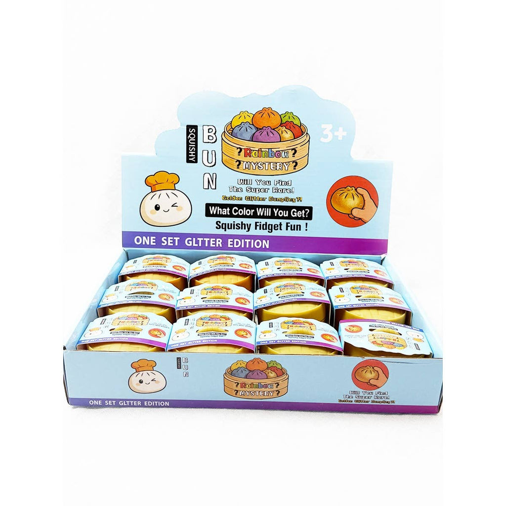 Mini Glittered Dumpling Squishy with Steamer
