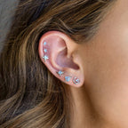 Milky Blue Star Studs