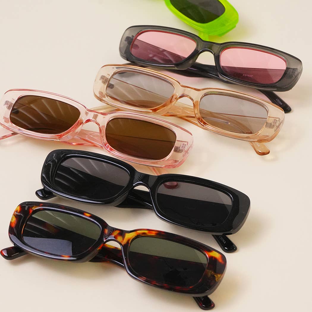 Rectangle Acetate Fashion Assorted Sunglasses