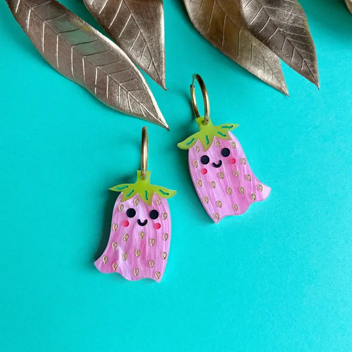 Strawberry Ghost Earrings