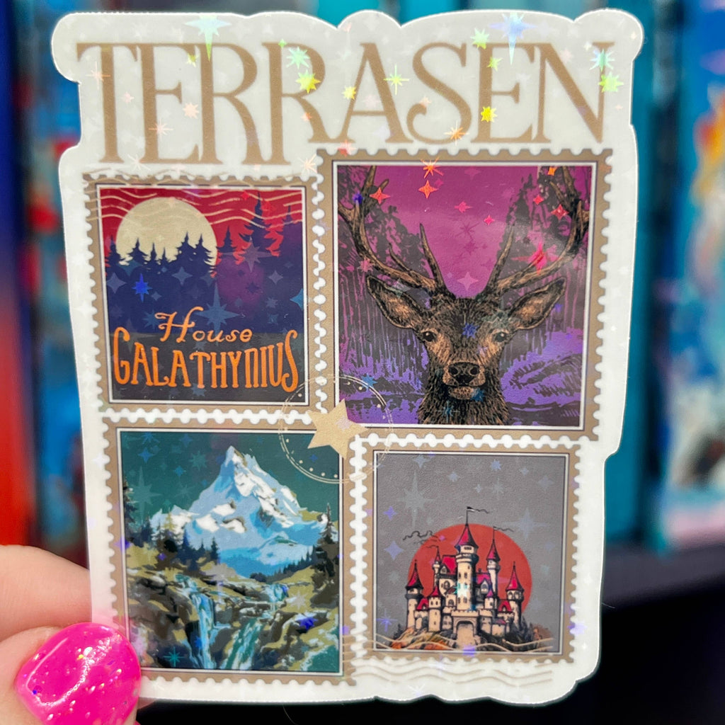 Terrasan Stamps Throne of Glass Holographic Sticker