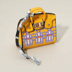 House Printed Faux Leather Elegant and Stylish Mini Purse / Bag Charm