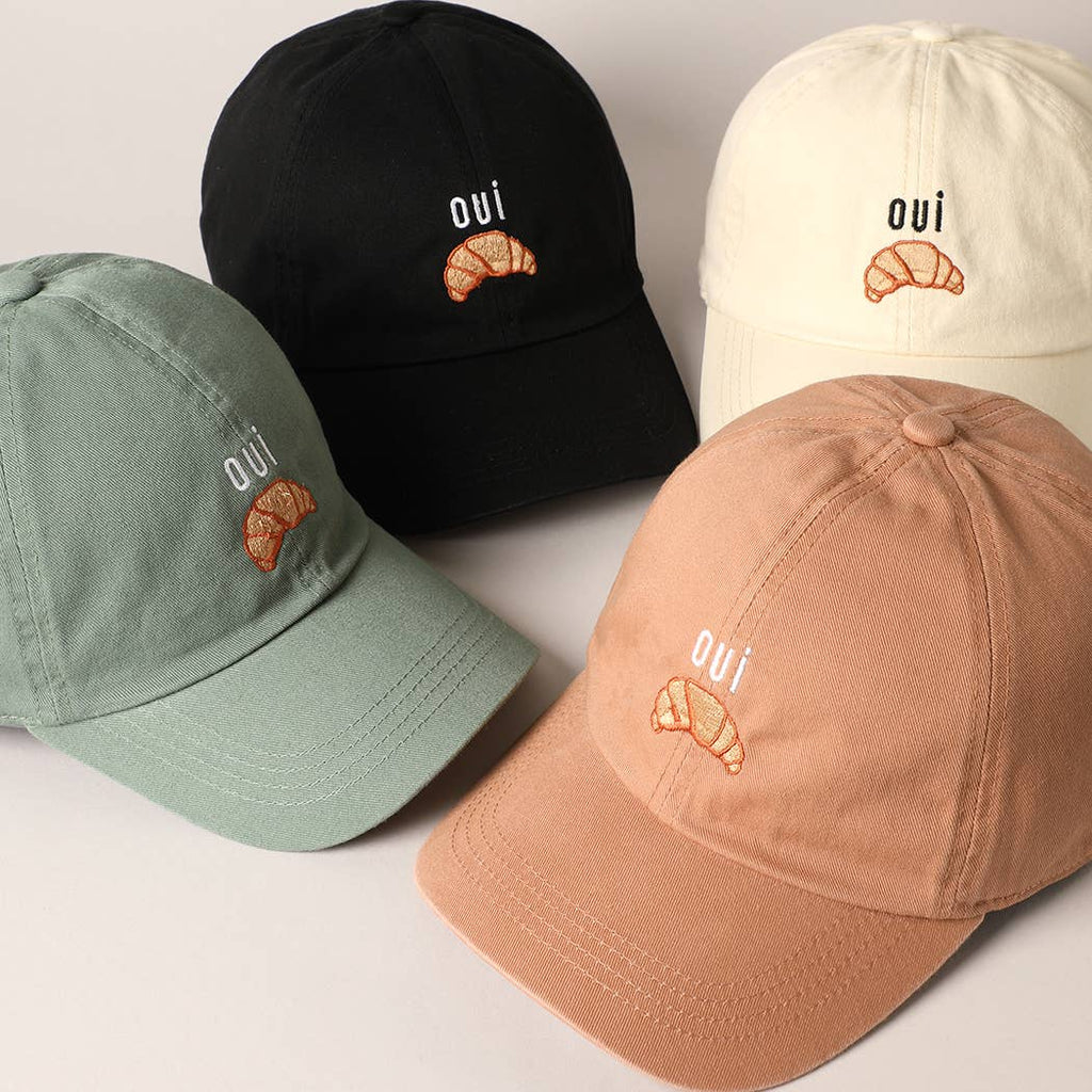 OUI Croissant Embroidered Baseball Cap