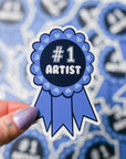 #1 Artist Blue Ribbon Sticker