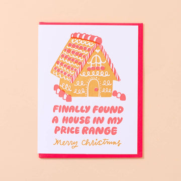 Affordable Ginger Bread House Letterpress Card