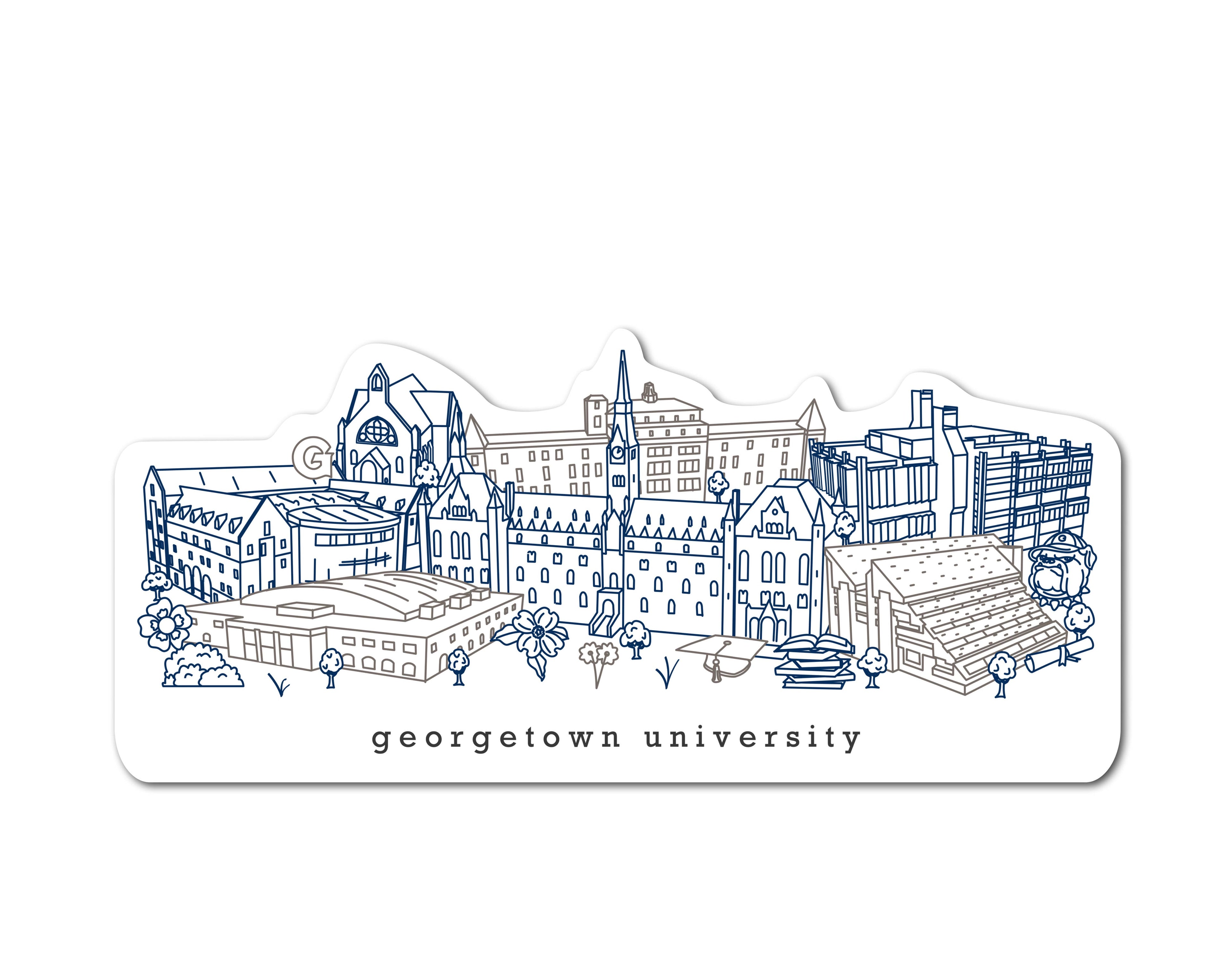 Georgetown University Minimalist Sticker
