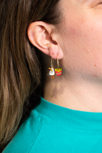 Seagull & Fries Earrings - Gold Coastal Beach Statement