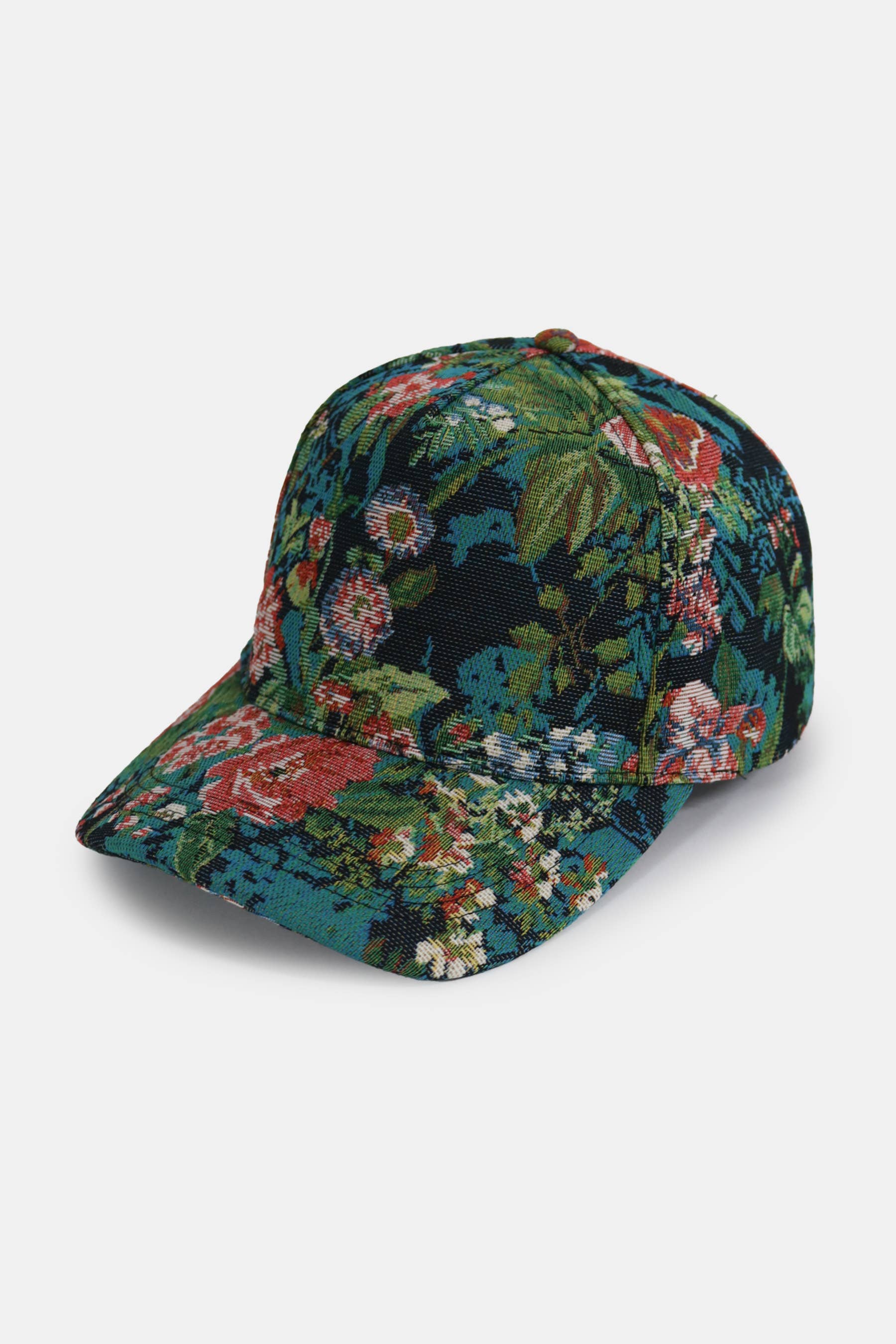 Floral Print in Brocade 5 Panel Baseball Cap