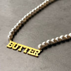 Butter Faux Pearl Beaded Necklace food bakery foodie 