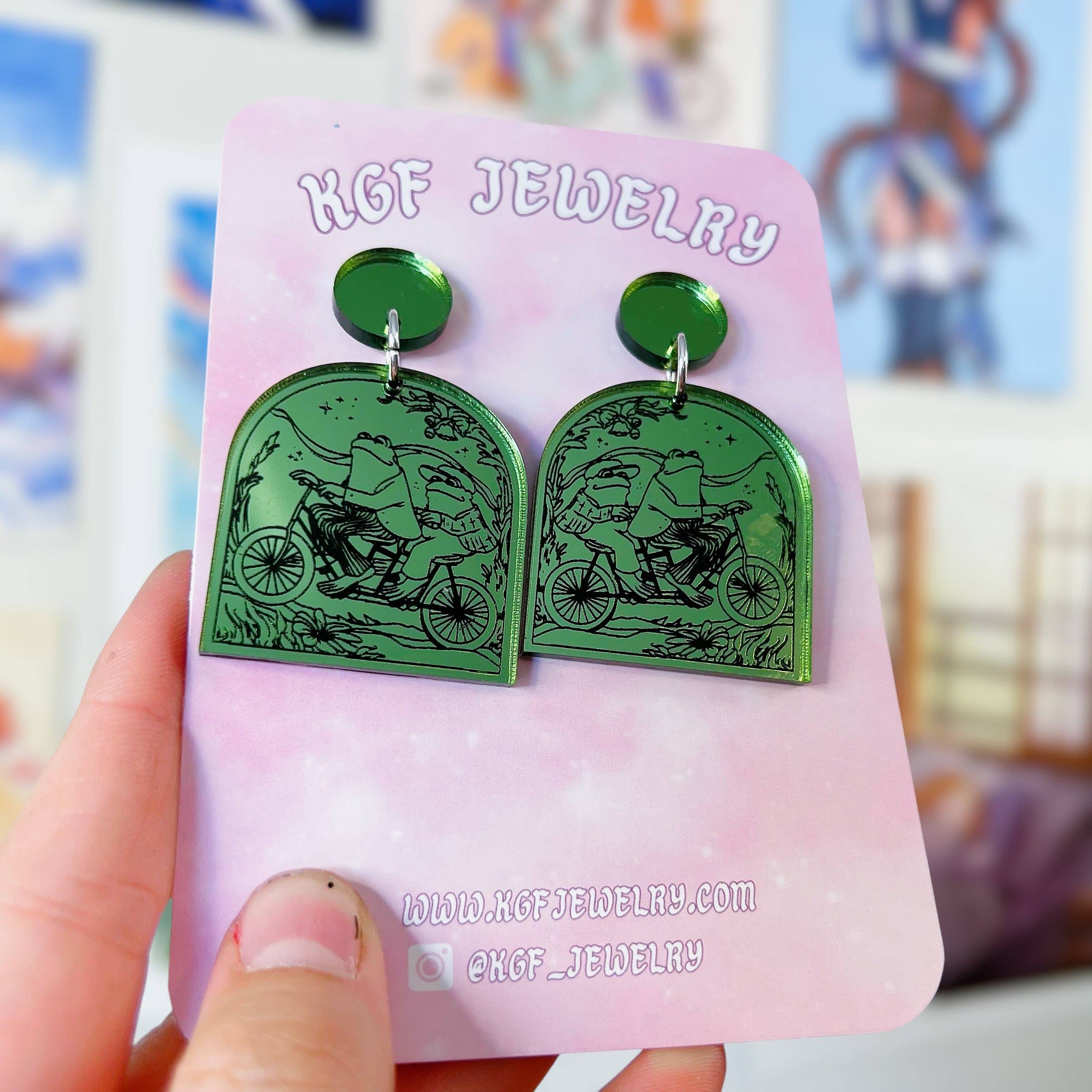 Frog and Toad Handmade Acrylic Earrings & Keychains