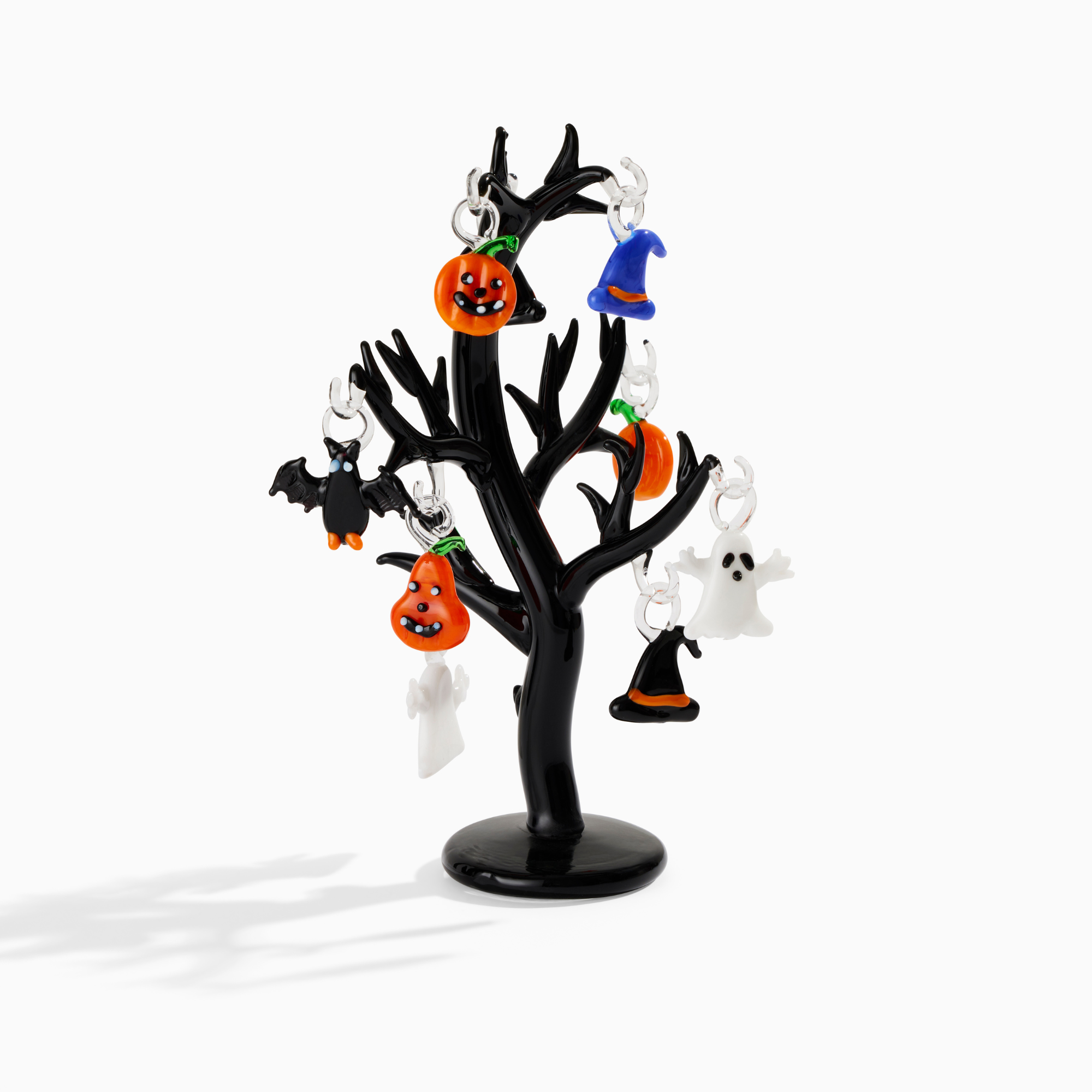 Halloween Glass Tabletop Tree with Ornaments