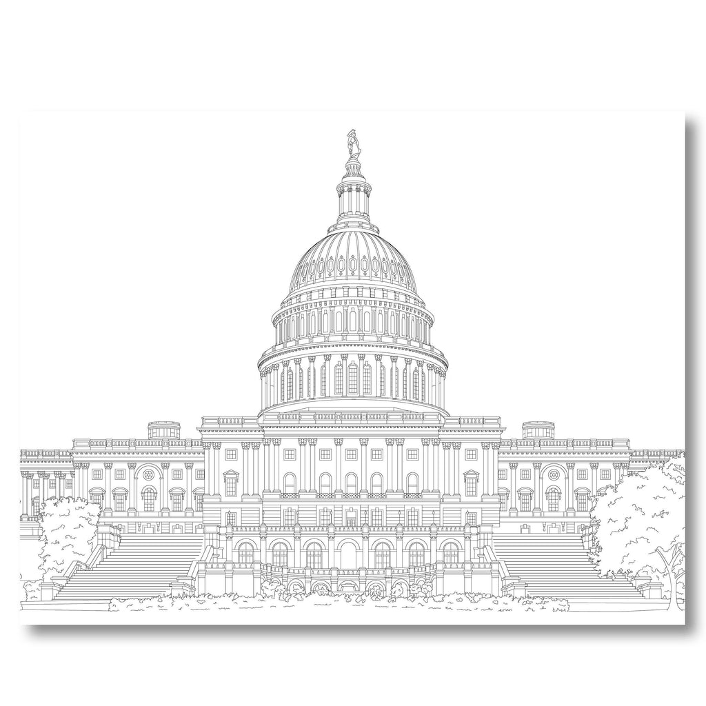 Color Washington DC coloring book