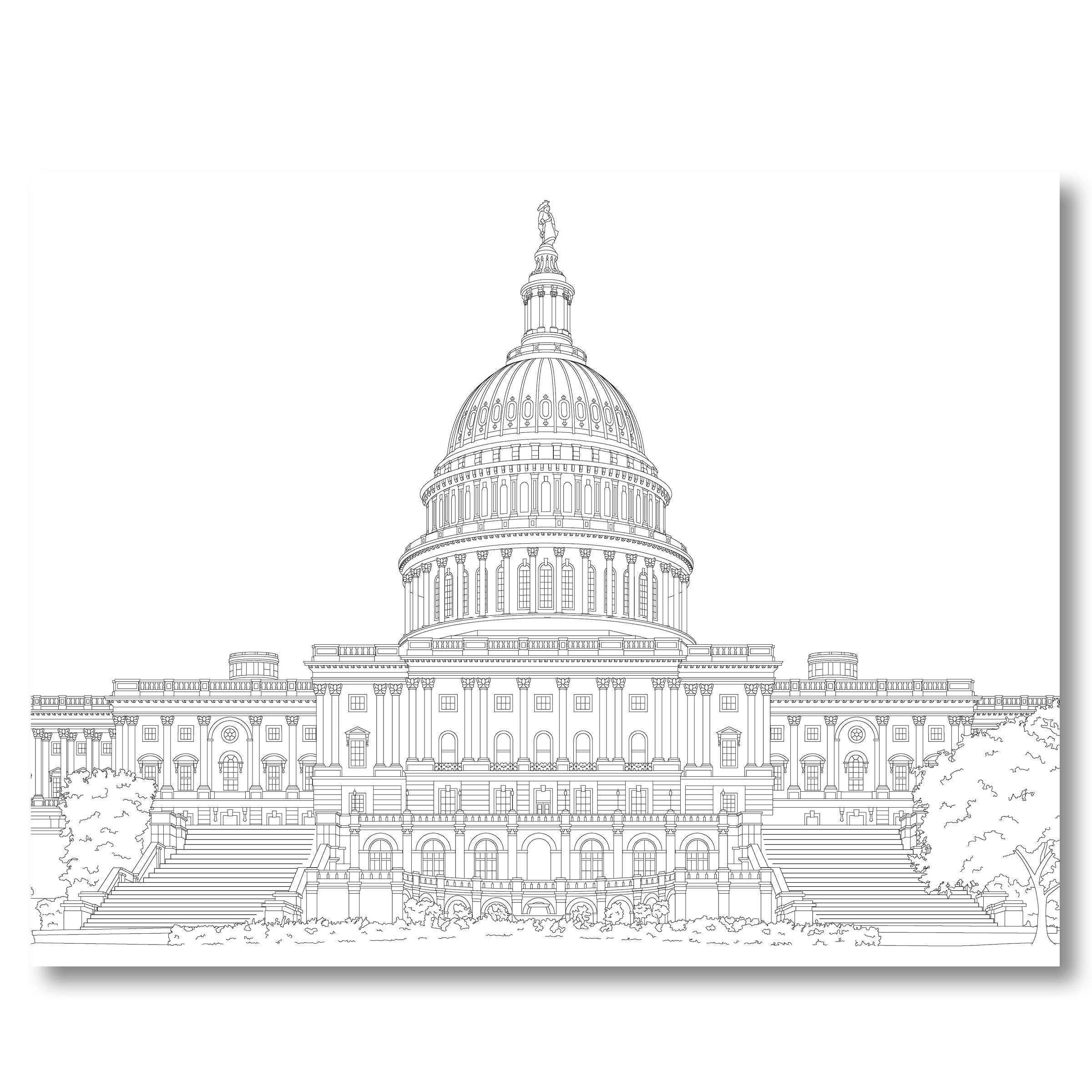 Color Washington DC coloring book
