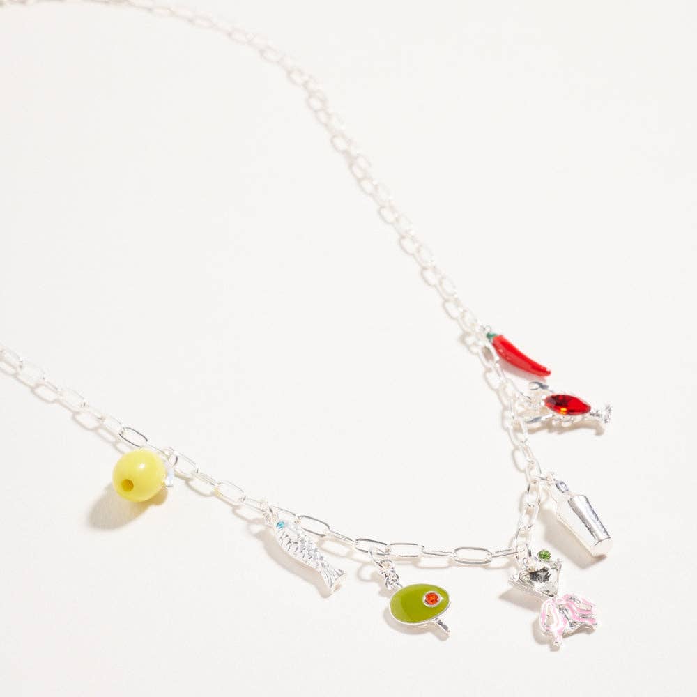 18 In Mediterranean Beach Vacation Charm Necklace