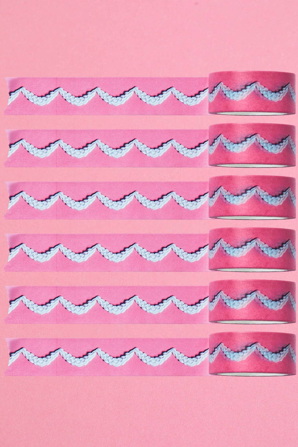 Frosting Washi Tape 20mm - Pink with White Swags