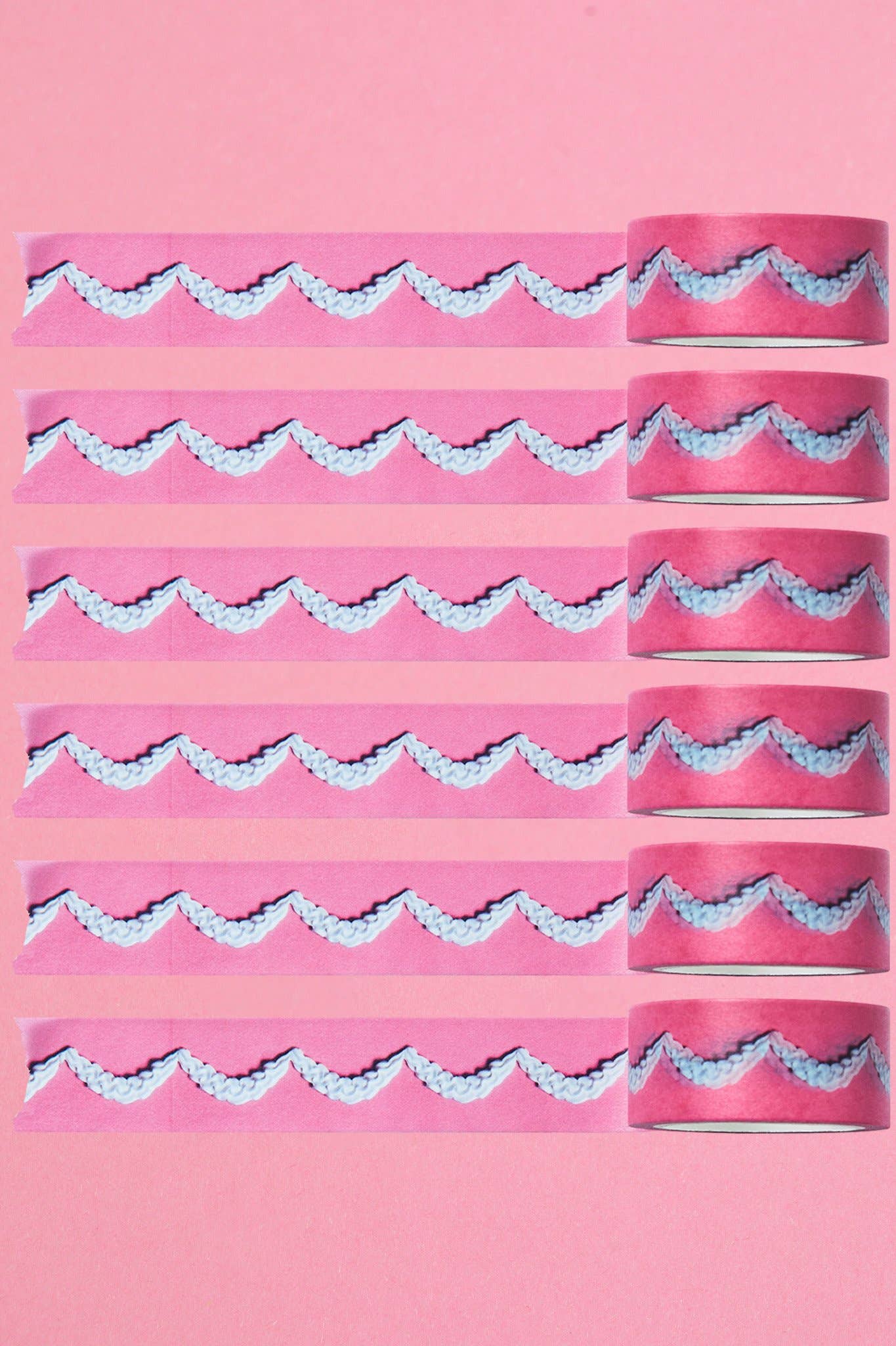 Frosting Washi Tape 20mm - Pink with White Swags