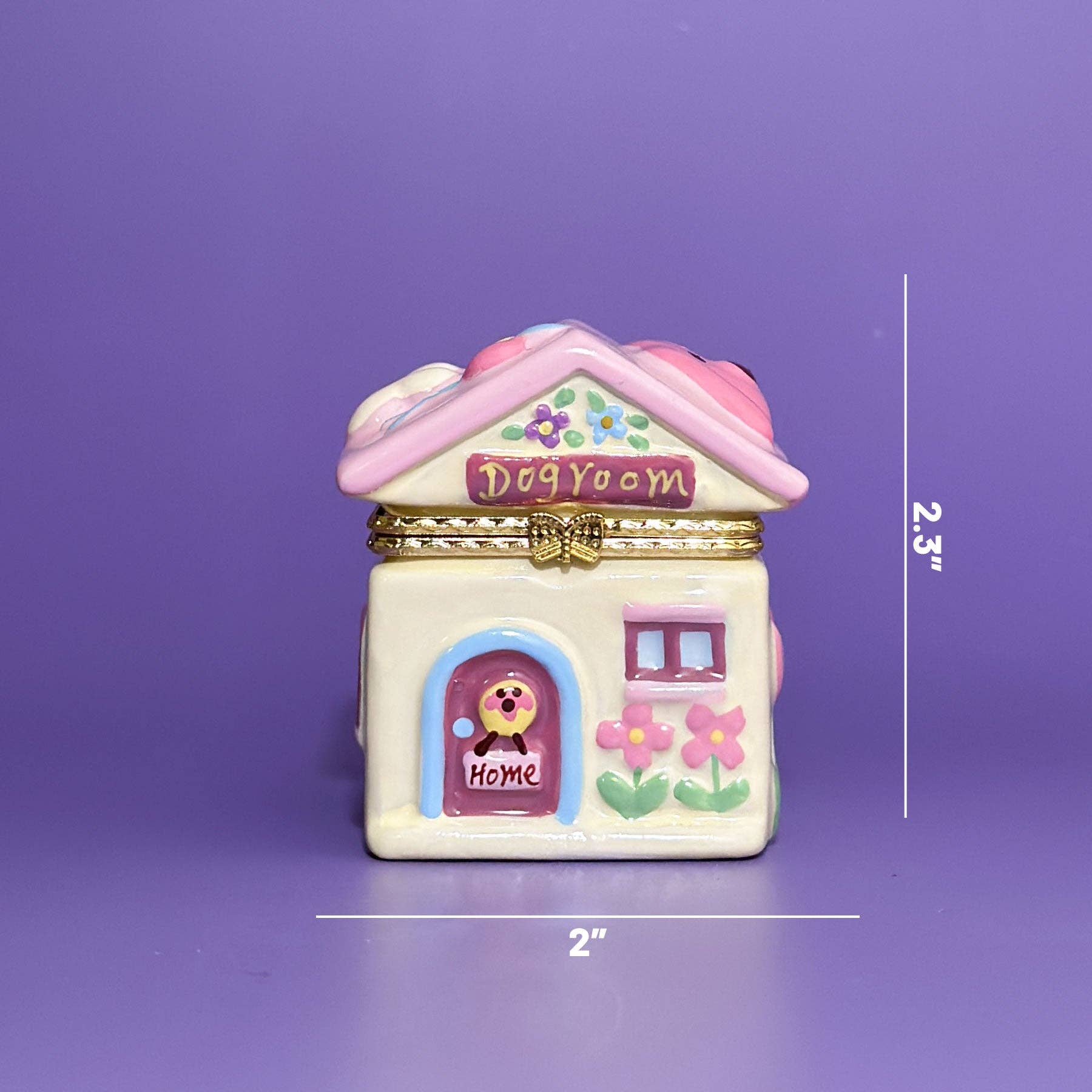 House Dog Room Hand Painted Trinket Box
