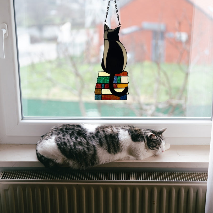 Cat with Books