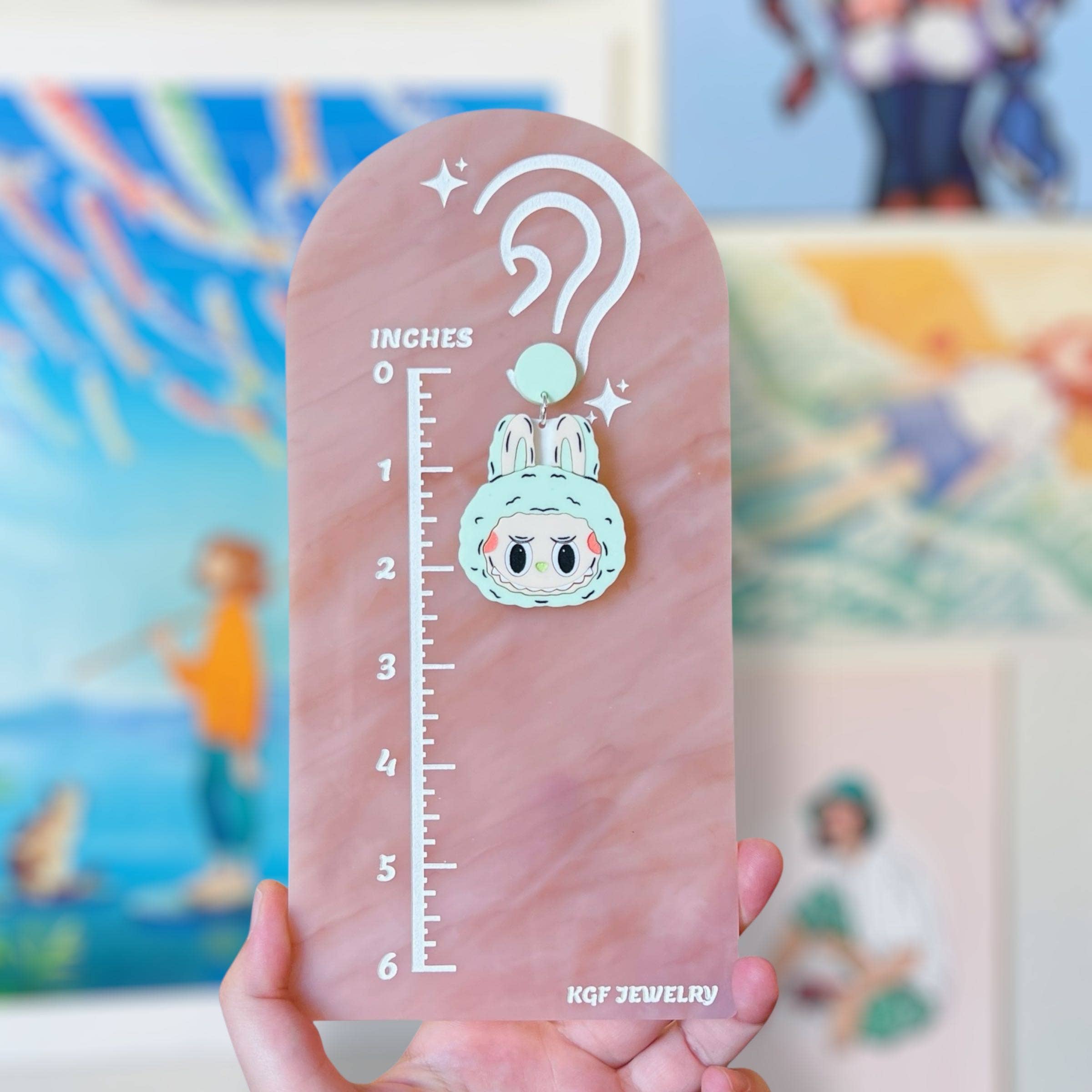 Labubu SINGLE Handmade Acrylic Earrings & Keychains
