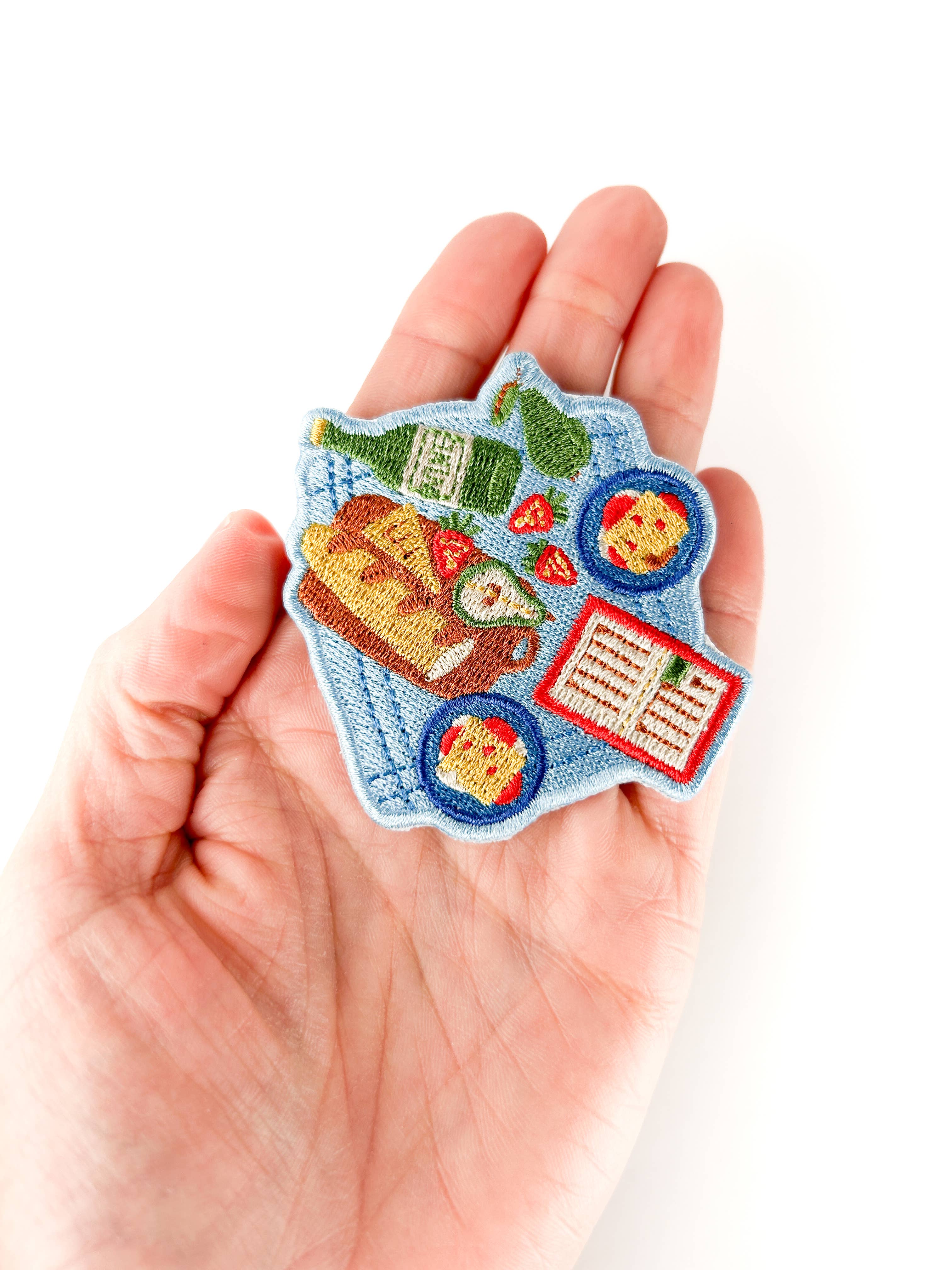 Picnic Embroidered Patch Food Iron On Charcuterie Hat Totes