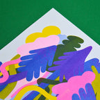 Jungle Cat riso Print