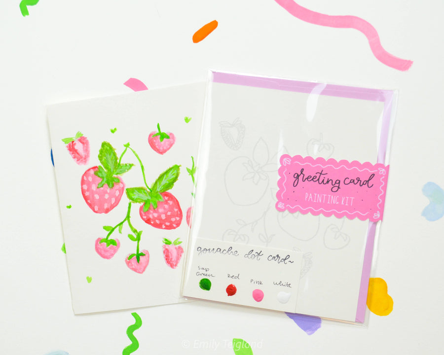 NEW Greeting Card Painting Kit- Strawberries