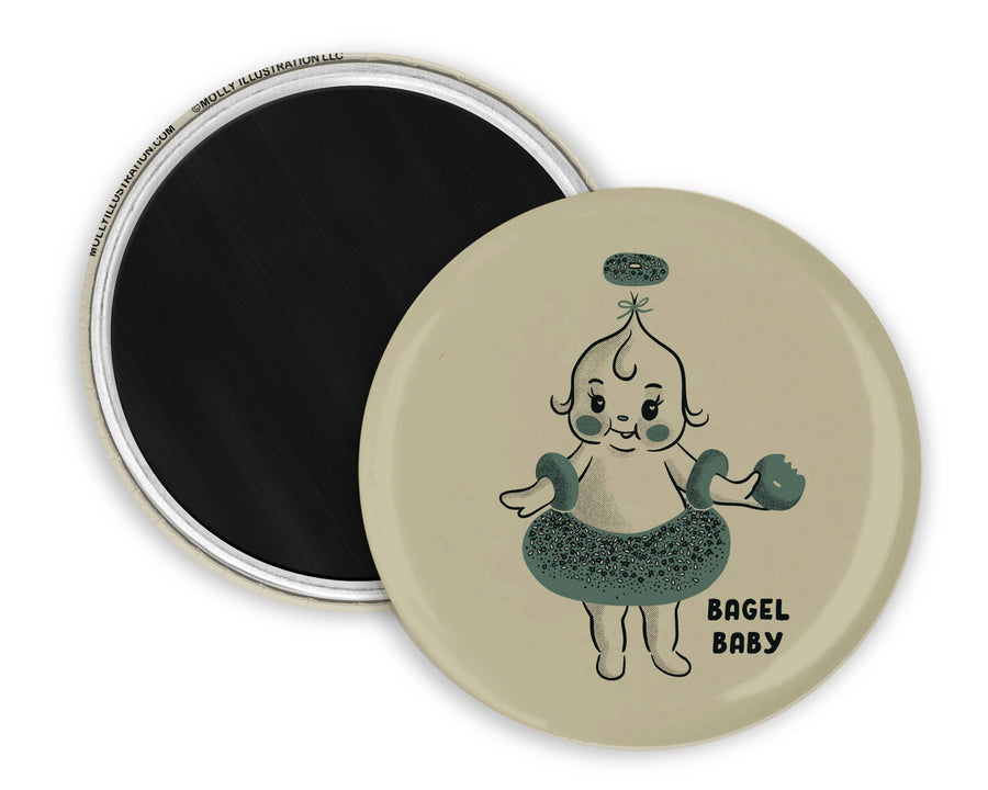 Bagel Baby Cartoon Illustrated Magnet