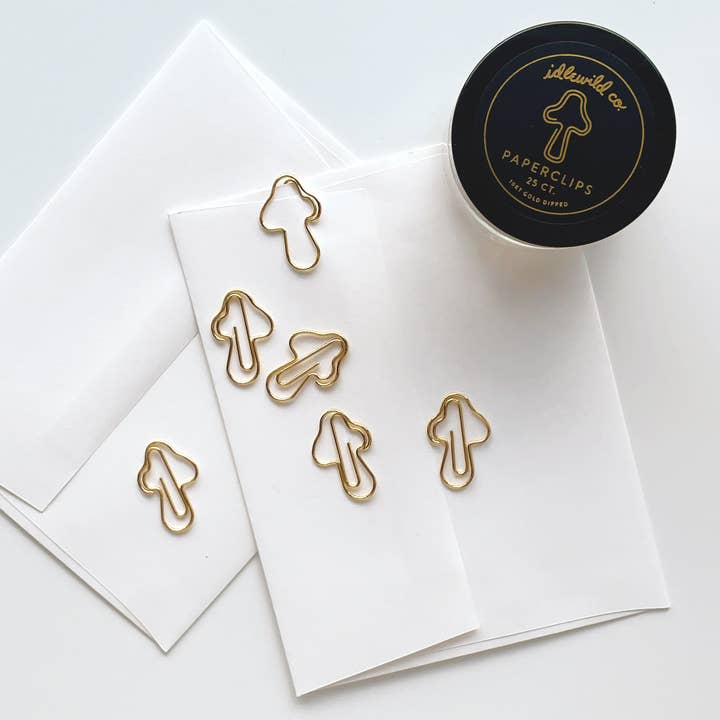 Mushroom Gold Plated Paper Clips